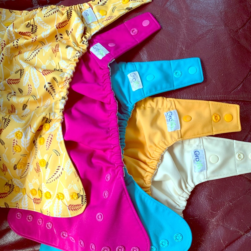 5 Grovia hybrid shells +inserts(organic cotton)